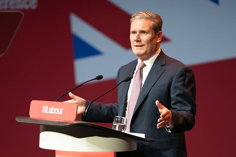 Keir Starmer, Leader of the Labour Party, speaks at the Annual Women’s Conference at the Labour Party Conference in Liverpool in 2023.