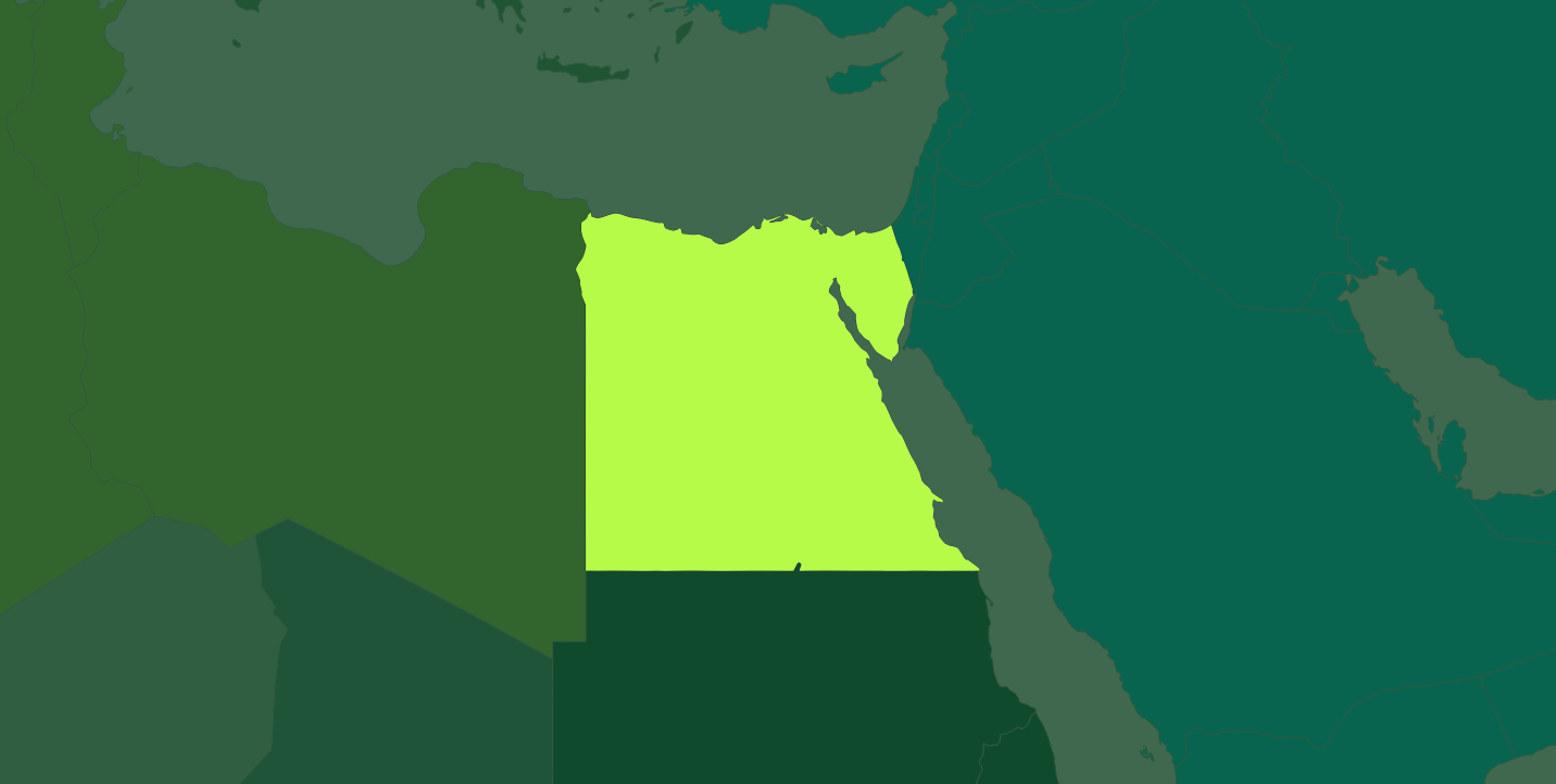 map of the region with Egypt highlighted